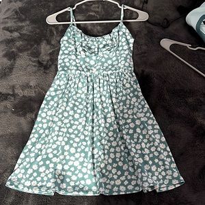 Teal dress with daisys